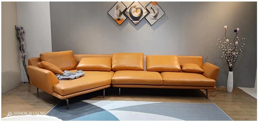 Modern Design Microfiber Fabric Corner Couch Sofa L Shape Design Modern Sofa Set Furniture Used Office Sofa - 图片 5