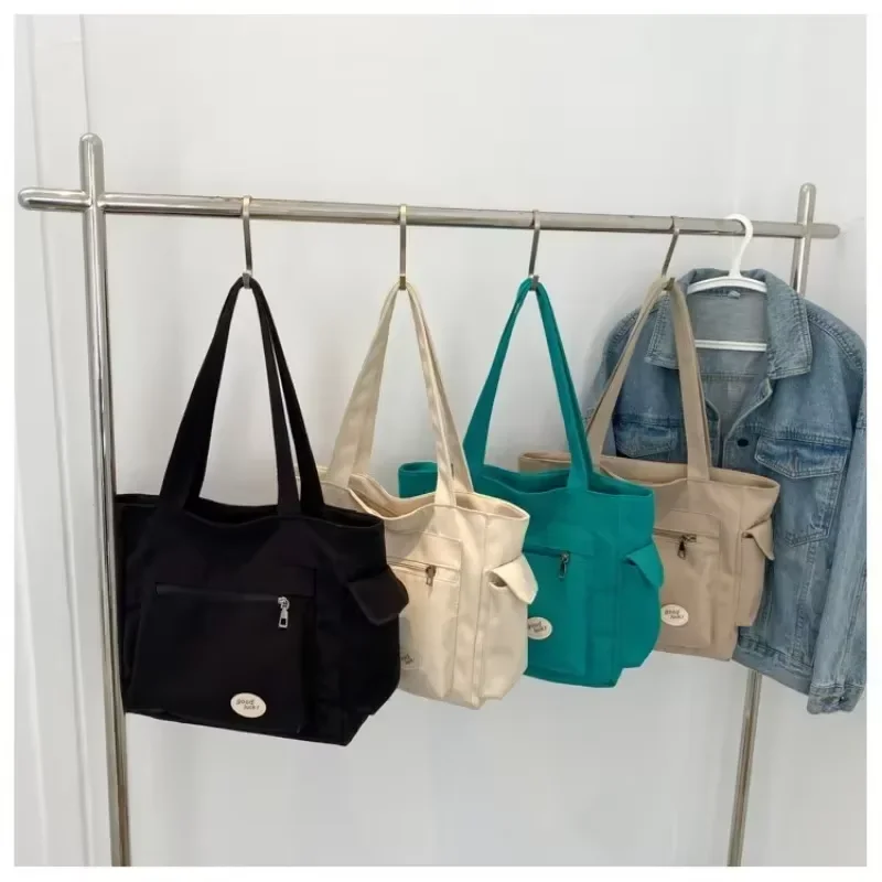 Women's Fashion Shoulder Bag Class Large Capacity Student Tote Bag 2023 New Canvas Commuter Handbag Women Bag - 图片 5