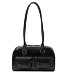 Fashionable women's shoulder bag, crossbody bag, handbag, multi pocket bowling bag