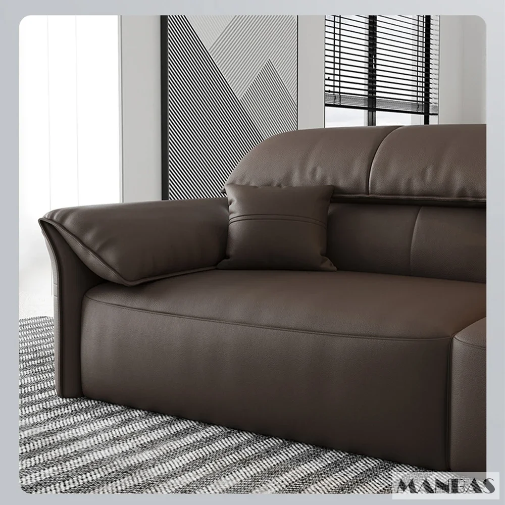 Linlamlim Electric Sofa Convertible for Cinema Living Room | Genuine Leather Electric Multifunction Sofa Bed | Folding Sofa Beds - 图片 6