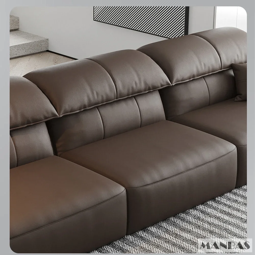 Linlamlim Electric Sofa Convertible for Cinema Living Room | Genuine Leather Electric Multifunction Sofa Bed | Folding Sofa Beds - 图片 5