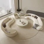 Nordic New Simple Curved Sofa Hotel Lobby Curved Irregular Moon Sofa Designer Rest Room Warm S-shaped Living Room Sofa