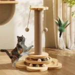 Cat Tower Durable Sisal Scratching Board Tree Pet Cat Toy Solid Wood Cat Turntable Cat Scratching Posts