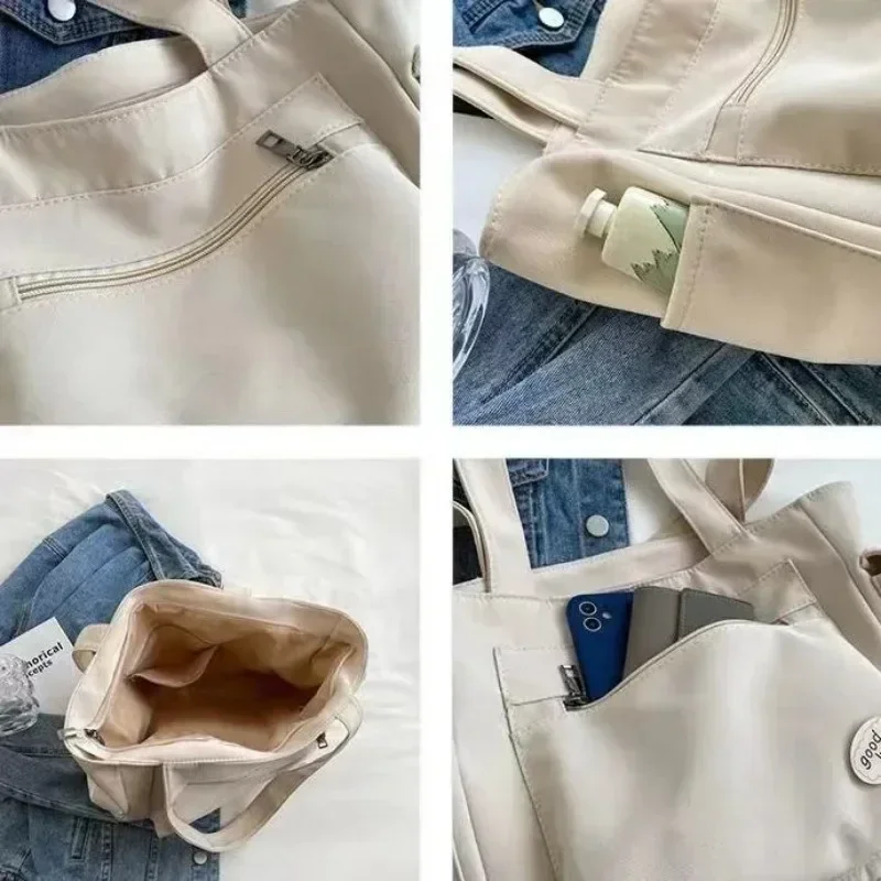 Women's Fashion Shoulder Bag Class Large Capacity Student Tote Bag 2023 New Canvas Commuter Handbag Women Bag - 图片 3