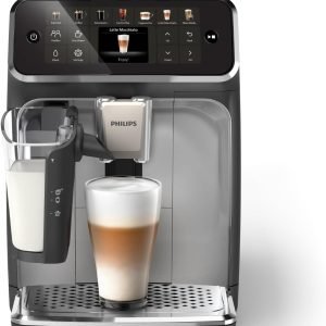 Philips 4400 Series Fully Automatic Espresso Machine – 12 Hot & Iced Coffees. Quick-to-Clean LatteGo Milk System. SilentBrew. QuickStart. Ceramic Grinder. Black Chrome (EP4444/90)