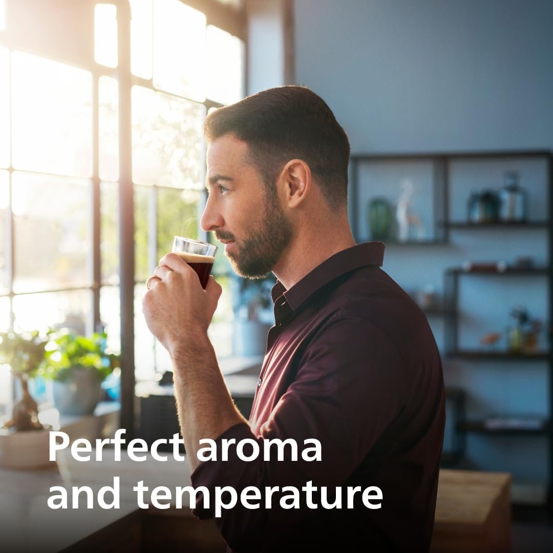 Philips 4400 Series Fully Automatic Espresso Machine – 12 Hot & Iced Coffees. Quick-to-Clean LatteGo Milk System. SilentBrew. QuickStart. Ceramic Grinder. Black Chrome (EP4444/90) - 图片 7